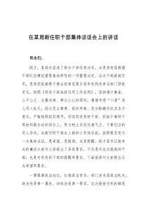 在某局新任职干部集体谈话会上的讲话