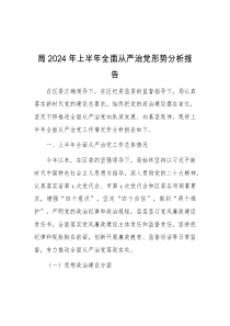 局2024年上半年全面从严治党形势分析报告