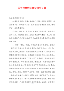 关于社会经济调研报告3篇