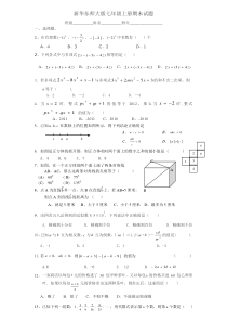 新华东师大版七年级上册数学期末试题