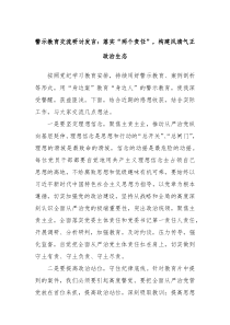 警示教育交流研讨发言落实两个责任构建风清气正政治生态