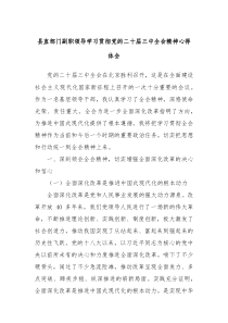 县直部门副职领导学习贯彻党的二十届三中全会精神心得体会