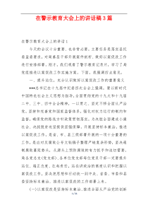 在警示教育大会上的讲话稿3篇