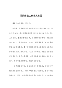 信访维稳工作表态发言