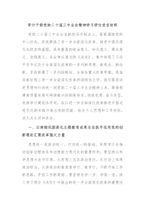 (领导发言)审计干部党的二十届三中全会精神学习研讨发言材料