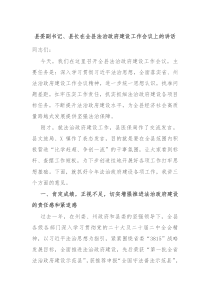 (讲话材料)县委副书记县长在全县法治政府建设工作会议上的讲话