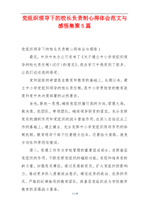 党组织领导下的校长负责制心得体会范文与感悟集聚5篇