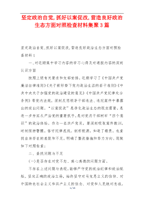 坚定政治自觉,抓好以案促改,营造良好政治生态方面对照检查材料集聚3篇