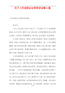 关于工作述职会议领导讲话稿4篇