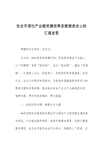 (领导发言)在全市深化产业链党建改革发展推进会上的汇报发言