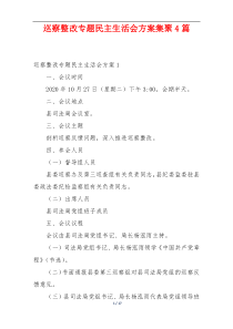 巡察整改专题民主生活会方案集聚4篇