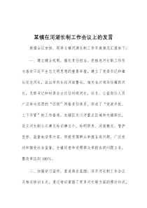 (领导发言)某镇在河湖长制工作会议上的发言