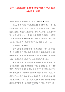 关于《违规违纪典型案例警示录》学习心得体会范文5篇