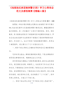 《违规违纪典型案例警示录》学习心得体会范文及感悟集聚【精编4篇】