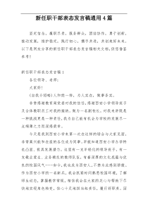 新任职干部表态发言稿通用4篇