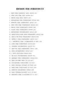 最新版建筑工程施工质量验收规范目录