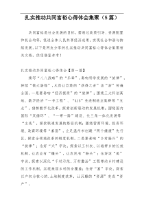 扎实推动共同富裕心得体会集聚（5篇）