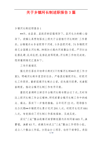 关于乡镇河长制述职报告3篇