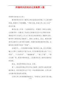 师德师风的培训记录集聚3篇