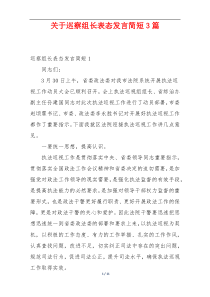 关于巡察组长表态发言简短3篇