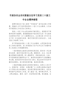 (办公)市政协农业农村委副主任学习党的二十届三中全会精神感悟