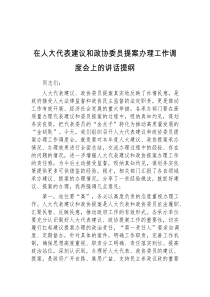 在人大代表建议和政协委员提案办理工作调度会上的讲话提纲