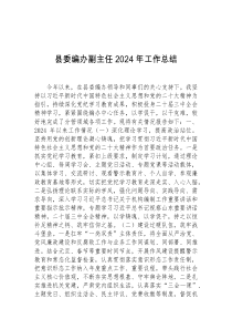 县委编办副主任2024年工作总结