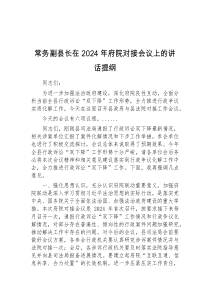 (讲话材料)常务副县长在2024年府院对接会议上的讲话提纲