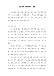 记者年终总结3篇