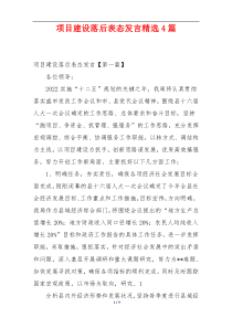 项目建设落后表态发言精选4篇