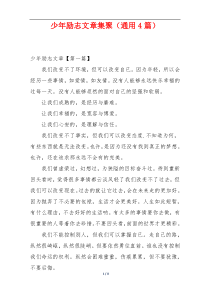 少年励志文章集聚（通用4篇）