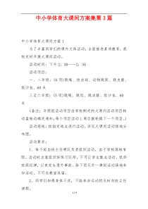 中小学体育大课间方案集聚3篇