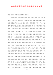 校长在巡察反馈会上的表态发言3篇