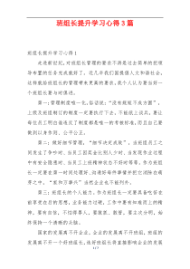 班组长提升学习心得3篇