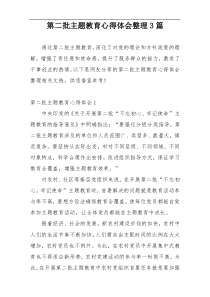 第二批主题教育心得体会整理3篇