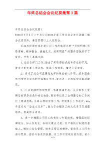 年终总结会会议纪要集聚3篇