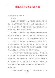 当选支部书记表态发言4篇