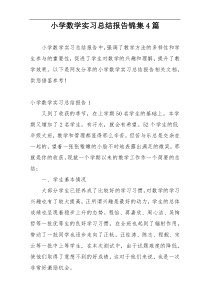 小学数学实习总结报告锦集4篇