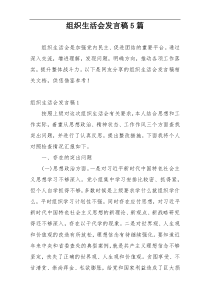 组织生活会发言稿5篇