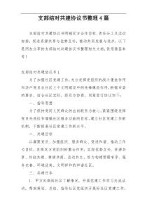 支部结对共建协议书整理4篇