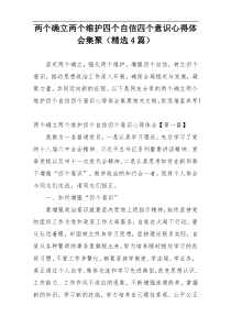 两个确立两个维护四个自信四个意识心得体会集聚（精选4篇）