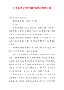 少年正当奋斗时演讲稿范文集聚3篇