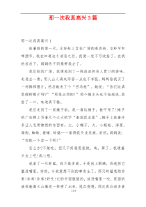 那一次我真高兴3篇