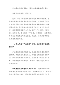 党工委书记学习党的二十届三中全会精神研讨发言