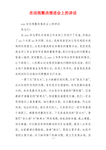 在巡视整改推进会上的讲话