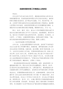 在森林消防安保工作推进会上的讲话