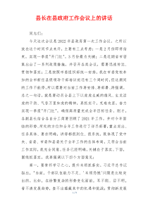 (领导讲话)县长在县政府工作会议上的讲话