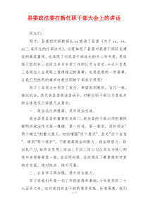 (领导讲话)县委政法委在新任职干部大会上的讲话