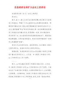 (领导讲话)在县政府全体扩大会议上的讲话