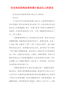 在自治区机构改革协调小组会议上的讲话